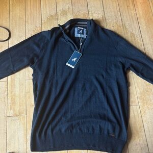 Kangol Men's Dark Blue Zip-Up Sweater